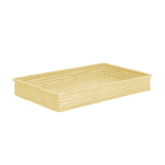 Handcrafted Palmyrah Rectangular tray with metal - Natural