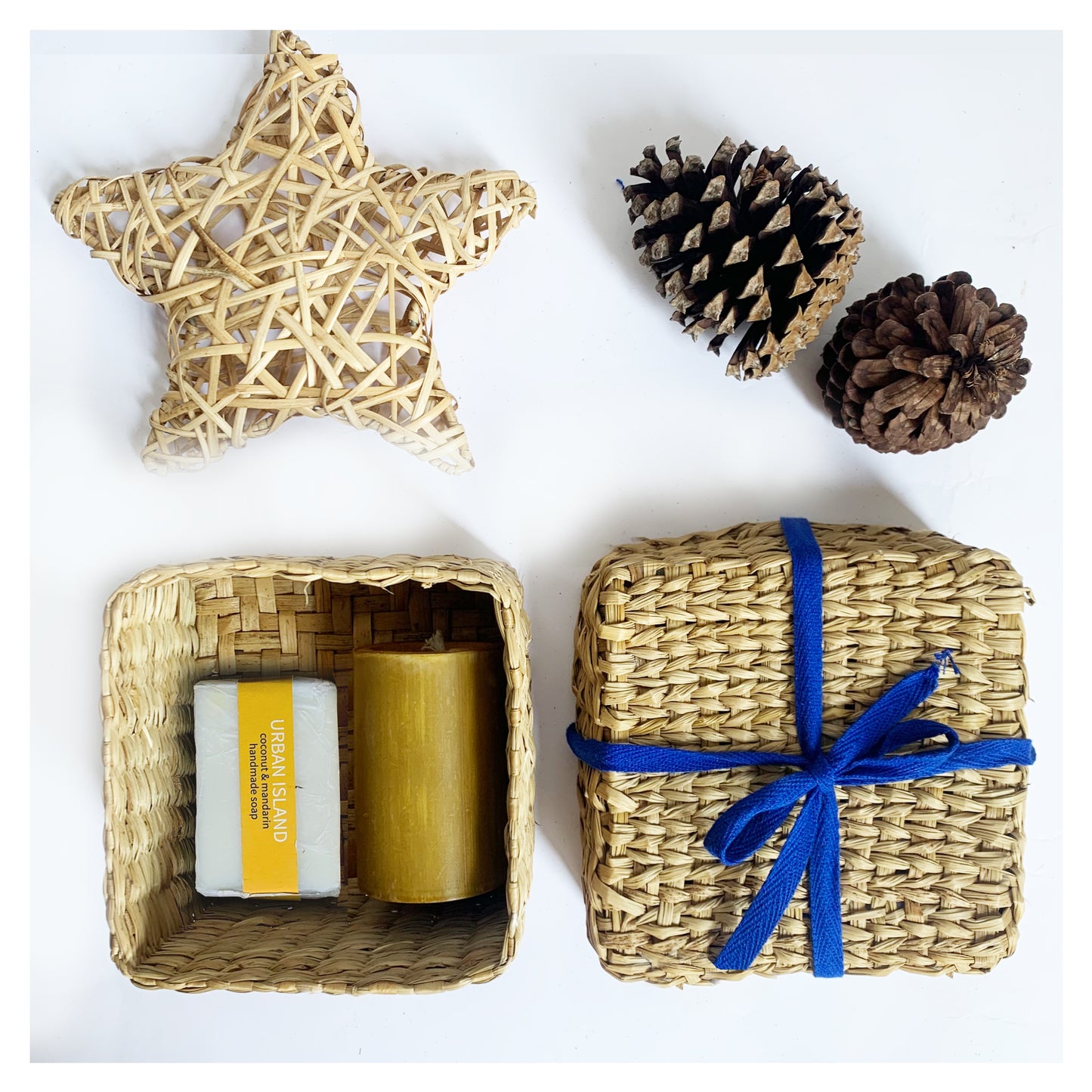 Essential Wellness Combo Gift Se - Candle + 2 Handmade soap + Box