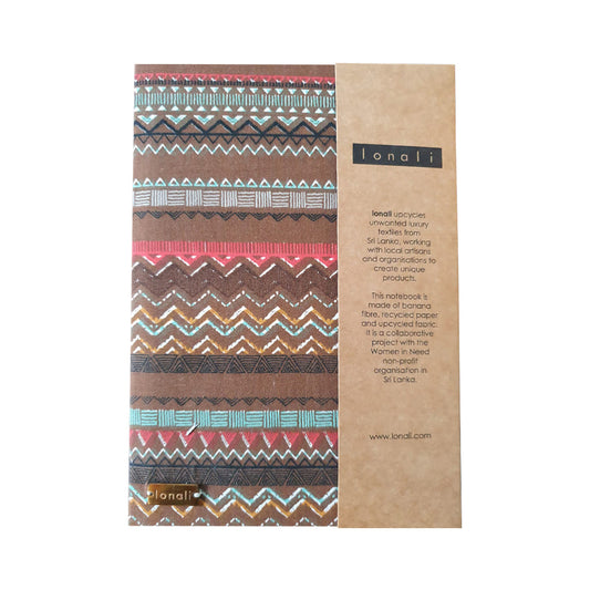 Lonali Upcycled Notebook - Brown Tribal