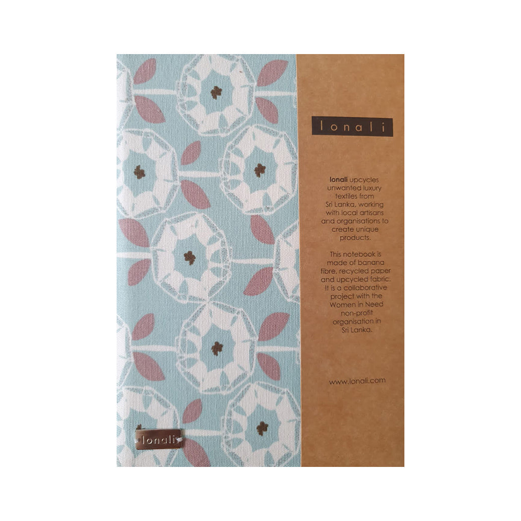 Lonali Upcycled Notebook - Pastel Blue Pattern Print