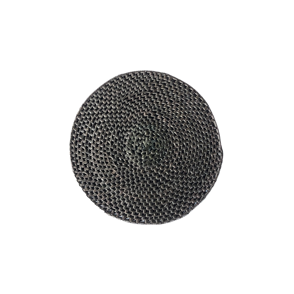 Handcrafted Palmyrah Round Placemat - Black