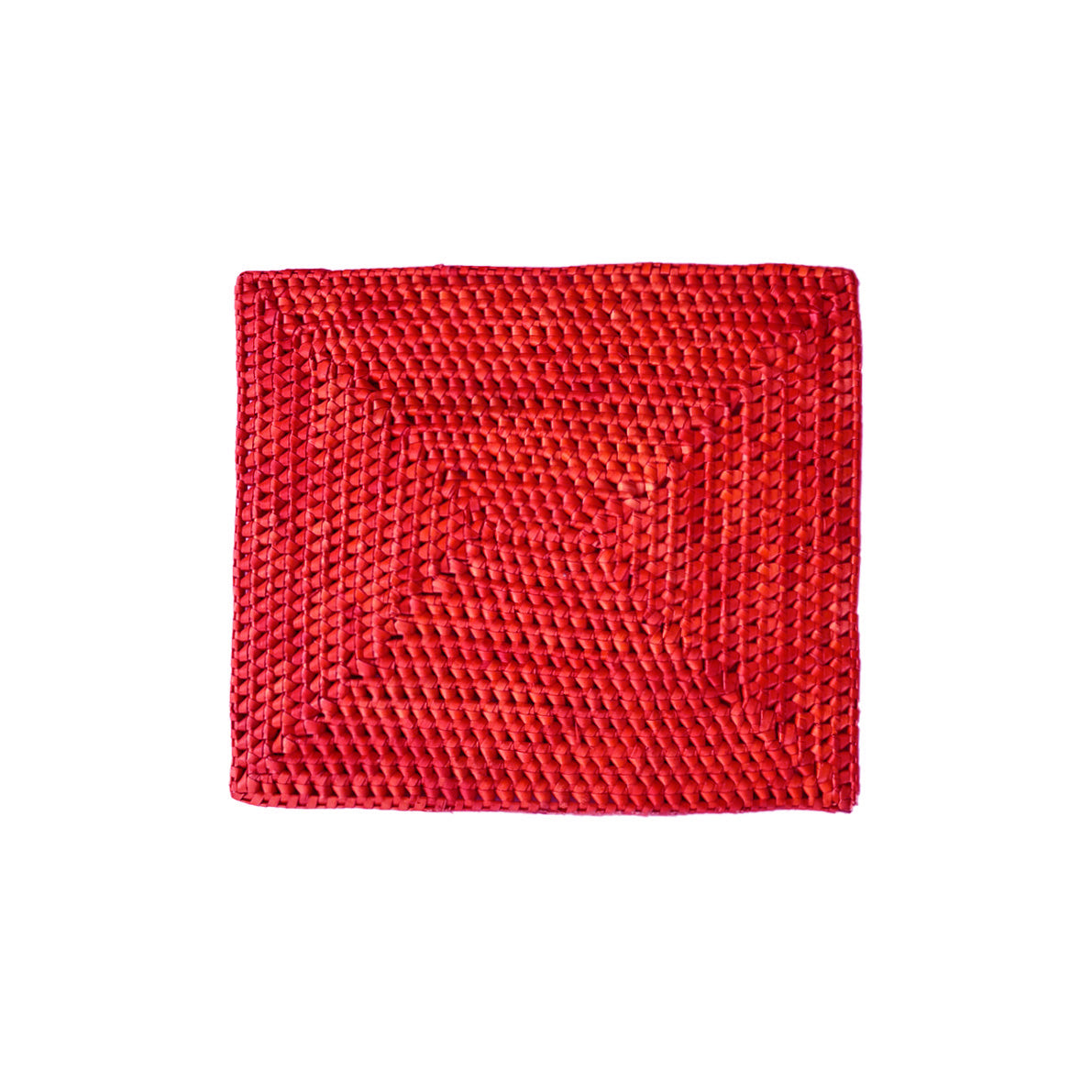 Handcrafted Palmyrah Rectangular Placemat - Red